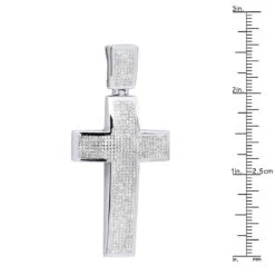 Sterling Silver Diamond Cross Pendant 1.90ct 9 Sterling Silver Diamond Cross Pendant 1.90ct -Its Hot Jewelry Shop sterling silver diamond cross pendant 190ct ruler white