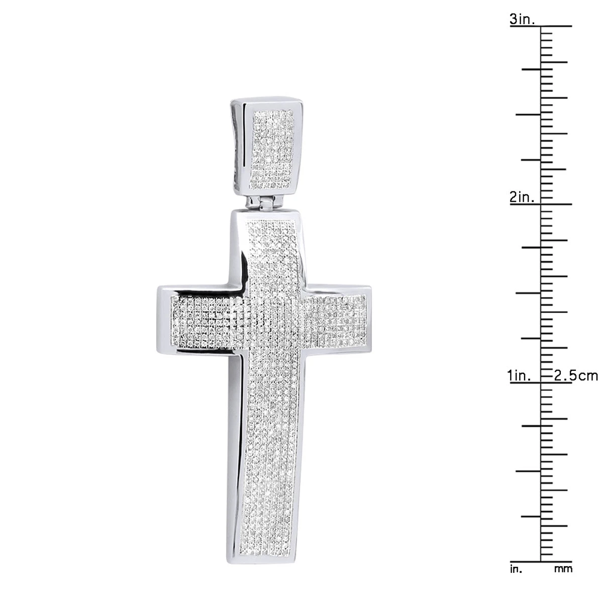 Sterling Silver Diamond Cross Pendant 1.90ct 6 Sterling Silver Diamond Cross Pendant 1.90ct - Image 4