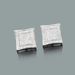 Sterling Silver Earrings With Diamonds 0.14ct