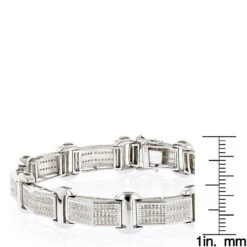 Sterling Silver Men's Diamond Bracelet 0.59ct 10 Sterling Silver Men's Diamond Bracelet 0.59ct -Its Hot Jewelry Shop sterling silver mens diamond bracelet 049ct p 46835 ruler