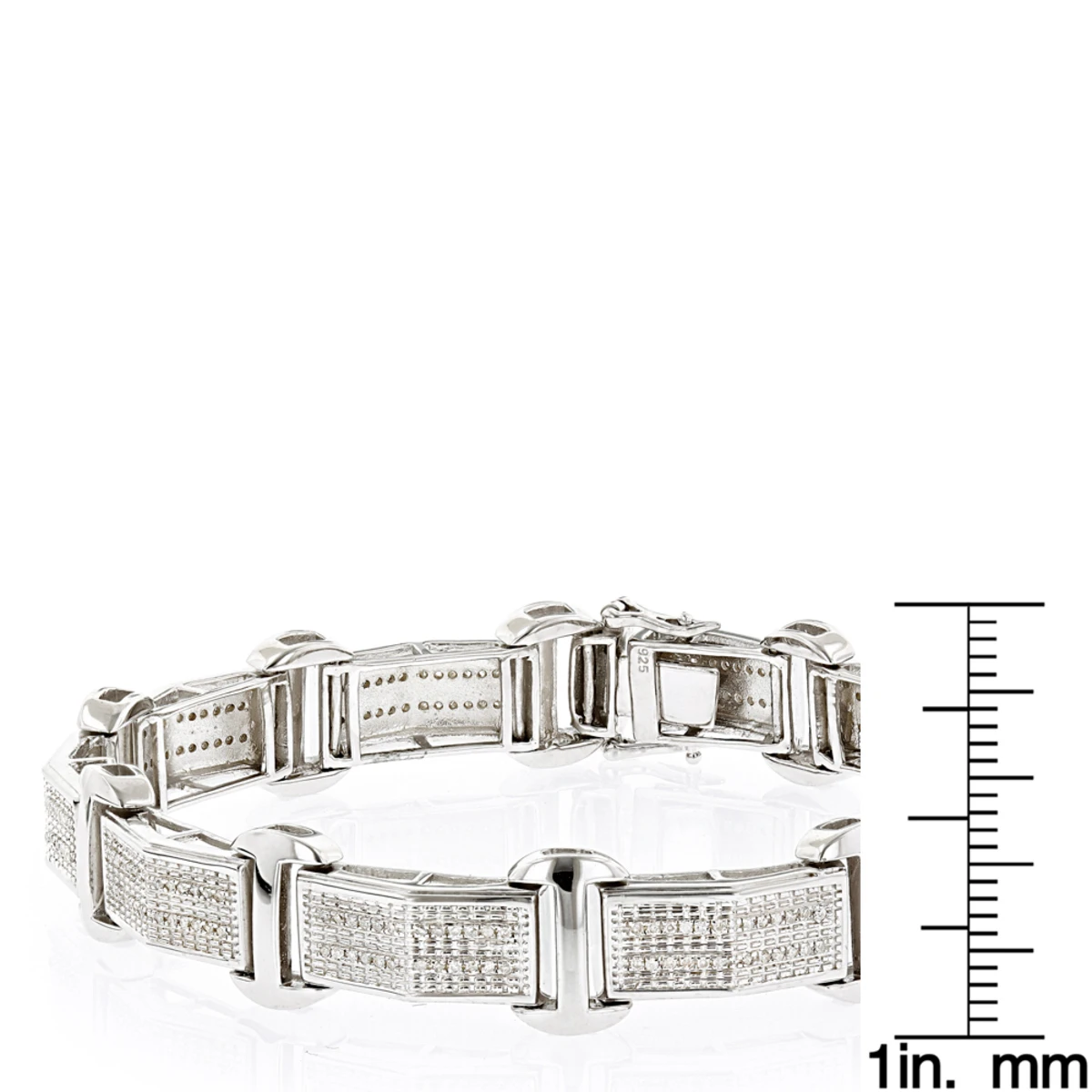Sterling Silver Men's Diamond Bracelet 0.59ct 6 Sterling Silver Men's Diamond Bracelet 0.59ct - Image 4