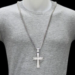 Sterling Silver Men's Diamond Cross Pendant 1.67ct -Its Hot Jewelry Shop sterling silver mens diamond cross pendant 139ct p 47436bod