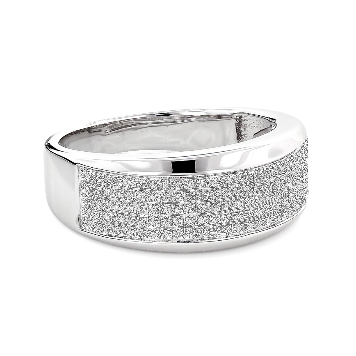 Sterling Silver Men's Diamond Wedding Band 0.32ct 3 Sterling Silver Men's Diamond Wedding Band 0.32ct