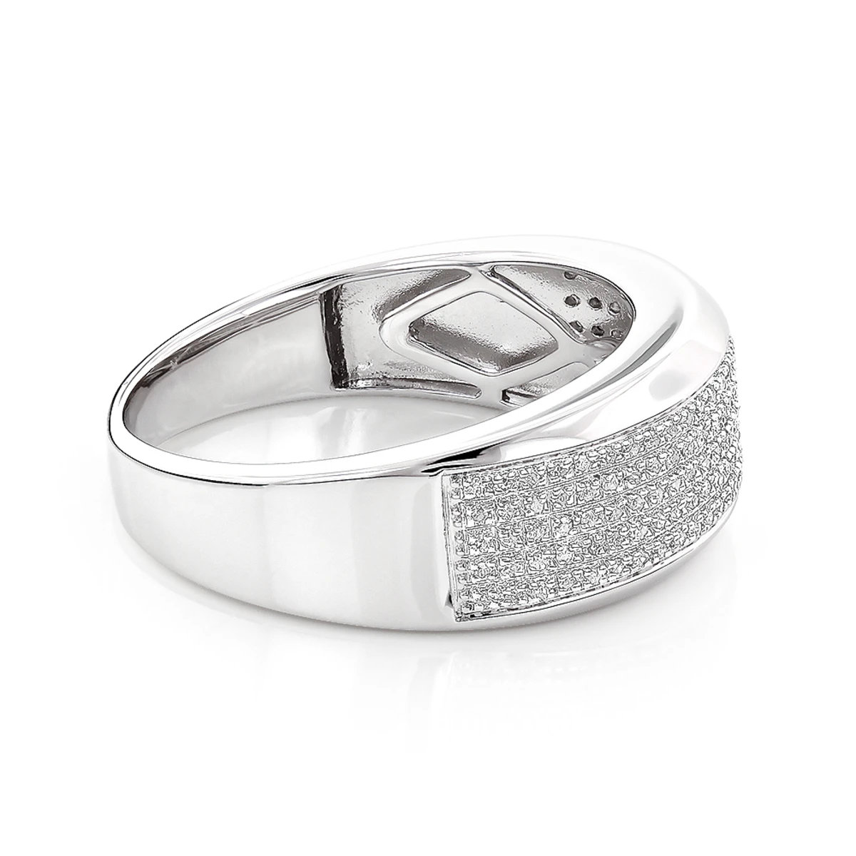 Sterling Silver Men's Diamond Wedding Band 0.32ct 4 Sterling Silver Men's Diamond Wedding Band 0.32ct - Image 2