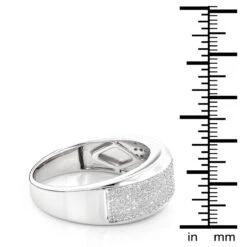 Sterling Silver Men's Diamond Wedding Band 0.32ct 7 Sterling Silver Men's Diamond Wedding Band 0.32ct -Its Hot Jewelry Shop sterling silver mens diamond wedding band 027ct p 47881 ruler