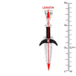 Men's Sterling Silver Sword Pendant With Diamonds 0.6ct -Its Hot Jewelry Shop sterling silver sword pendant with diamonds 100ct p 45385 rulerwh