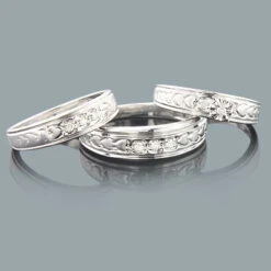 Sterling Silver Trio Diamond Ring Set 0.17ct