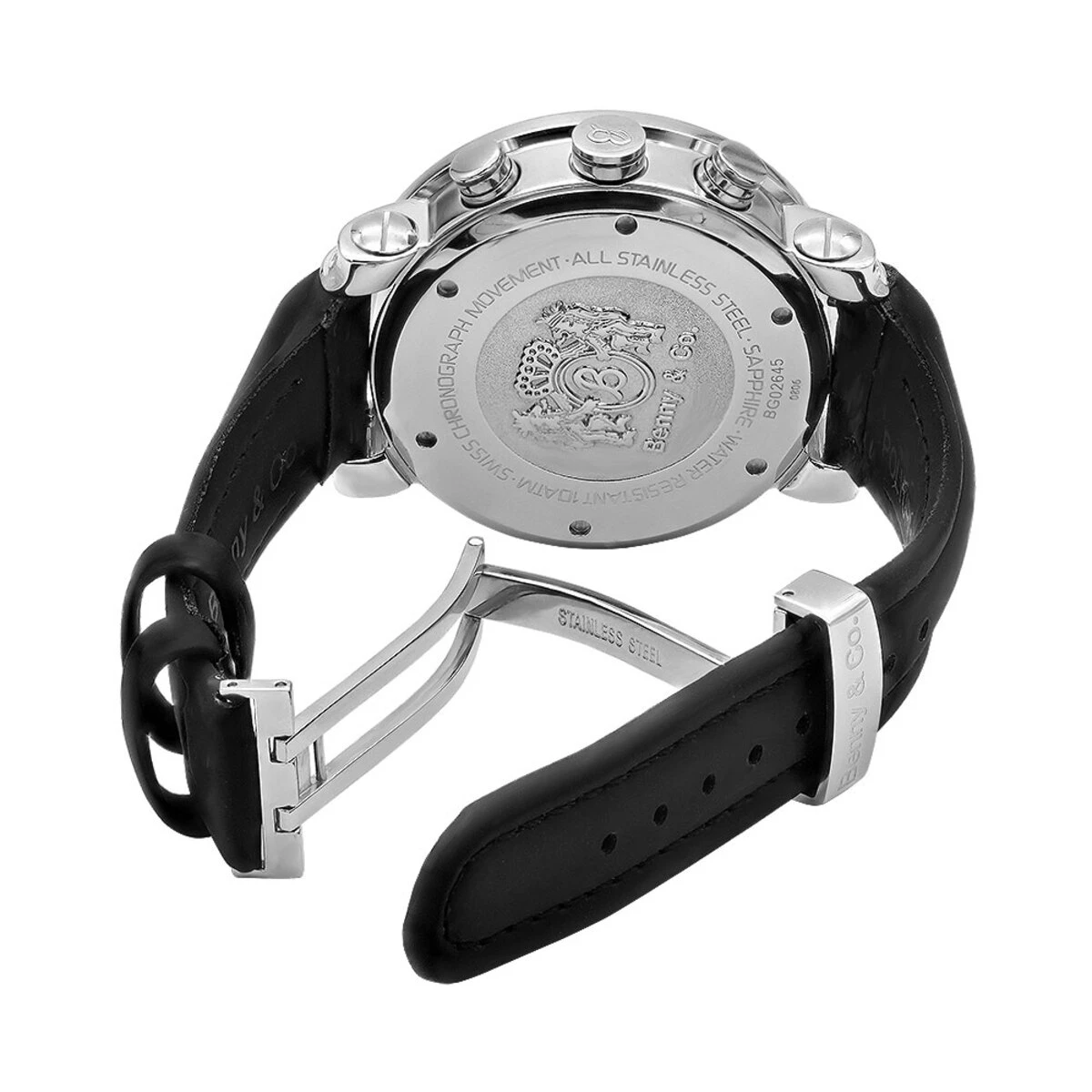 Swiss 5 Carat VS Diamond Bezel Watch For Men Benny And Co Black Dial 45mm 4 Swiss 5 Carat VS Diamond Bezel Watch For Men Benny And Co Black Dial 45mm - Image 2