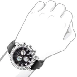 Swiss 5 Carat VS Diamond Bezel Watch For Men Benny And Co Black Dial 45mm 8 Swiss 5 Carat VS Diamond Bezel Watch For Men Benny And Co Black Dial 45mm -Its Hot Jewelry Shop swiss 5 carat vs diamond bezel watch for men benny and co black dial 45mm 968882 body