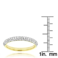 Thin 14K Rose Gold Women's Pave Diamonds Band By Luxurman 0.6ct 13 Thin 14K Rose Gold Women's Pave Diamonds Band By Luxurman 0.6ct -Its Hot Jewelry Shop thin 14k gold womens pave diamonds band by luxurman 06ct rulerye