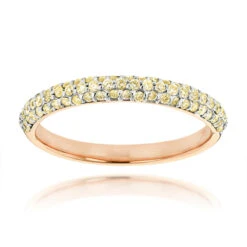 Thin 14K Yellow Gold Women's Yellow Diamond Band Pave Diamonds 0.7ct 10 Thin 14K Yellow Gold Women's Yellow Diamond Band Pave Diamonds 0.7ct -Its Hot Jewelry Shop thin 14k gold womens yellow diamond band pave diamonds 055ct ro