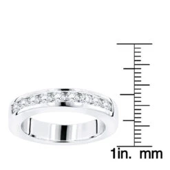 Thin 18K White Gold Round Diamond Wedding Band For Her G/VS Diamonds 0.44ct -Its Hot Jewelry Shop thin 18k gold round diamond wedding band for her gvs diamonds 044ct rulerwh