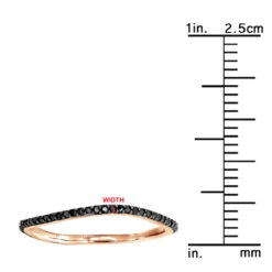 Thin Black Diamond Band For Women 14K Yellow Gold 0.15ct Curved Stackable Ring -Its Hot Jewelry Shop thin black diamond band in 14k gold 019ct stackable rings p 49481 rulerro