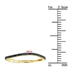 Thin Black Diamond Band For Women 14K Yellow Gold 0.15ct Curved Stackable Ring -Its Hot Jewelry Shop thin black diamond band in 14k gold 019ct stackable rings p 49481 rulerye