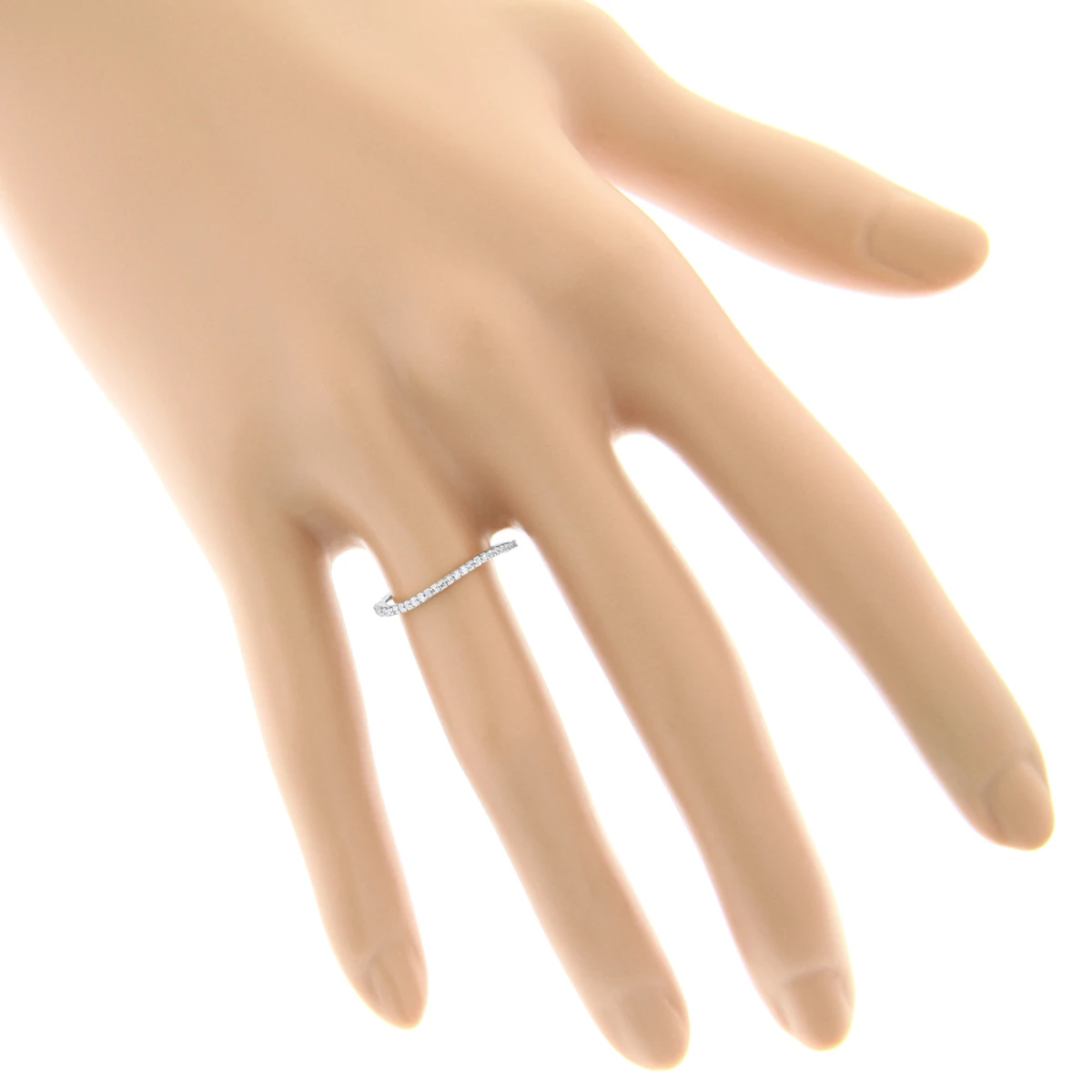 Ultra Thin Stackable Diamond Ring 0.15ct 14K Rose Gold Curved Design 7 Ultra Thin Stackable Diamond Ring 0.15ct 14K Rose Gold Curved Design - Image 5