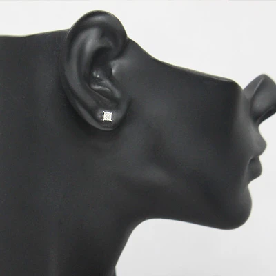 Tiny Diamond Stud Earrings 0.06ct 10K White Gold 4 Tiny Diamond Stud Earrings 0.06ct 10K White Gold - Image 2