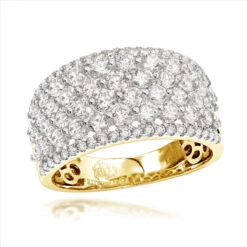 Unique Luxurman Bands: 14K Rose Gold Wide Diamond Ring For Women 2 Carat 10 Unique Luxurman Bands: 14K Rose Gold Wide Diamond Ring For Women 2 Carat -Its Hot Jewelry Shop uniqe luxurman bands 14k gold wide diamond ring for women 2 carat ye