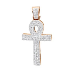 Unique 1 Carat Diamond Cross Pendant Egyptian Ankh Symbol Of Life 14K Yellow Gold -Its Hot Jewelry Shop unique 1 carat diamond cross pendant egyptian ankh symbol of life 14k gold ro