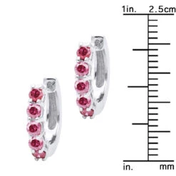 Pink Diamond Huggie Earrings Hoops 1 Carat 14K White Gold 13 Pink Diamond Huggie Earrings Hoops 1 Carat 14K White Gold -Its Hot Jewelry Shop unique 1 carat pink diamond hoop earrings 14k gold small huggies 018270 ruler white