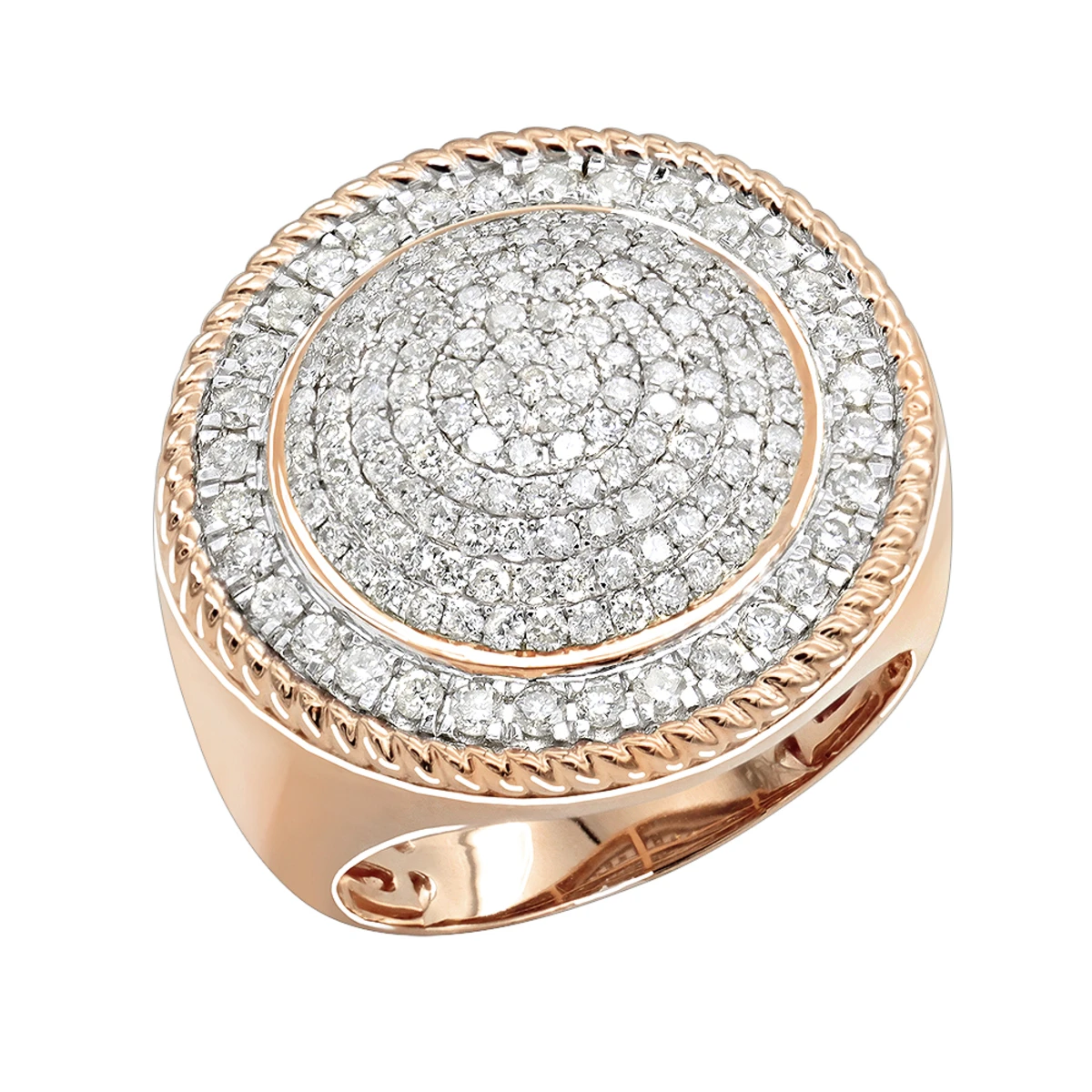 Unique 10K Yellow Gold 2 Carat Large Diamond Ring For Men Round Shape By Luxurman 5 Unique 10K Yellow Gold 2 Carat Large Diamond Ring For Men Round Shape By Luxurman - Image 3