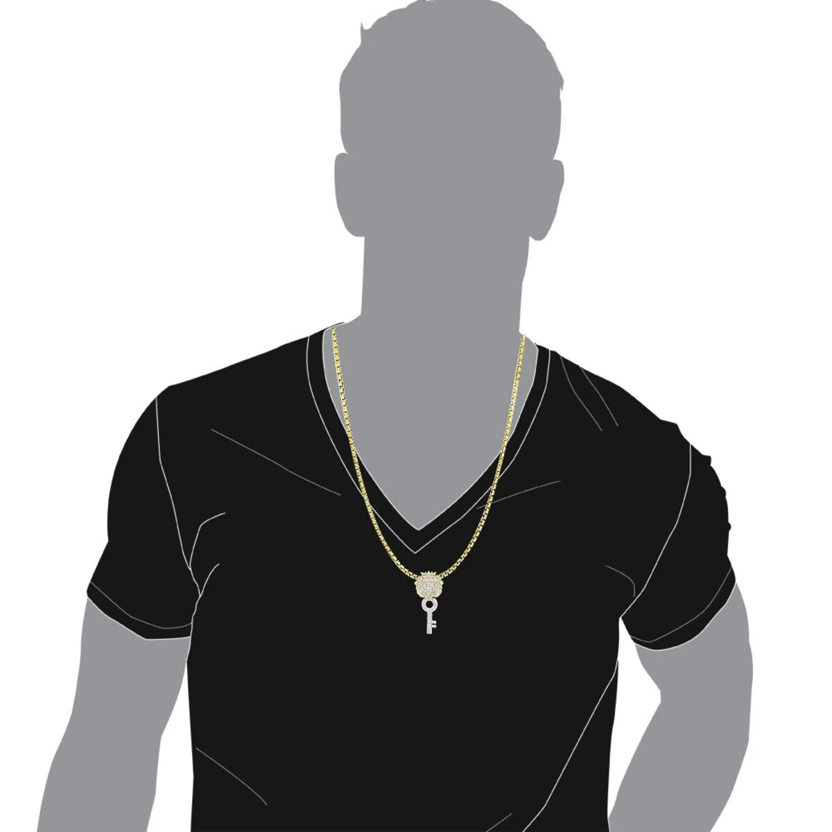 Unique 10K Yellow Gold Diamond King Lion Head Pendant With Key For Men 1 Carat 7 Unique 10K Yellow Gold Diamond King Lion Head Pendant With Key For Men 1 Carat - Image 5