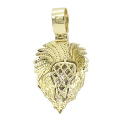 Unique 10K Yellow Gold Lion Head Diamond Pendant For Men 0.9ct By Luxurman -Its Hot Jewelry Shop unique 10k gold lion head diamond pendant for men 09ct by luxurman backye