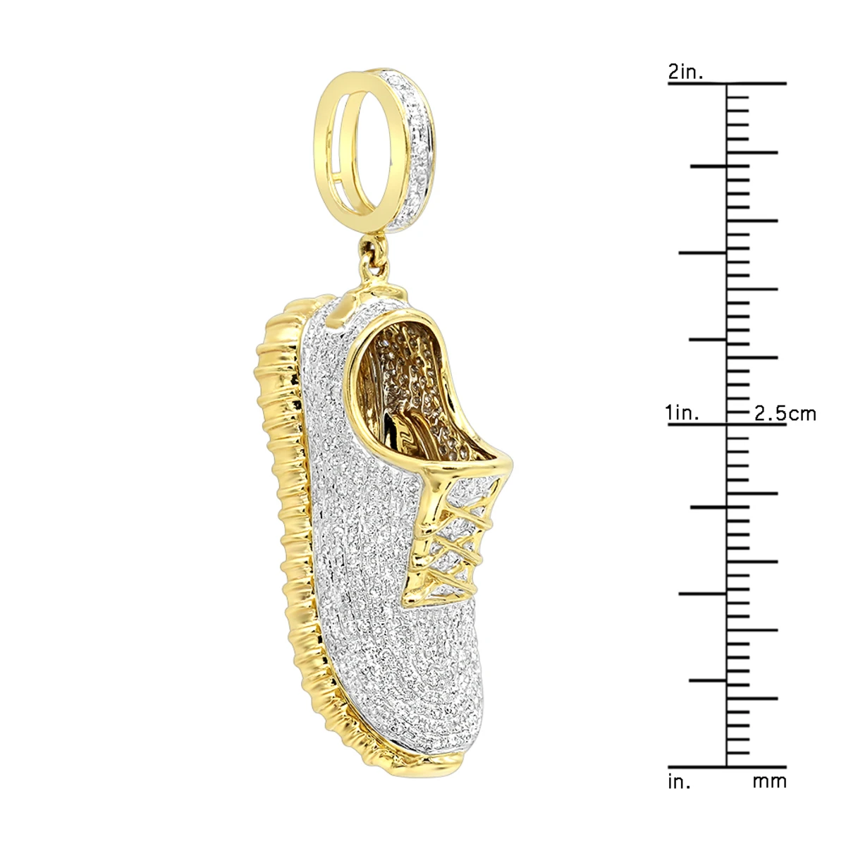 Unique 10K Yellow Gold Sneaker Shoe Diamond Pendant For Men 1.13ct By Luxurman 8 Unique 10K Yellow Gold Sneaker Shoe Diamond Pendant For Men 1.13ct By Luxurman - Image 6