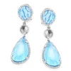 Unique 14K White Gold Blue Topaz Ladies Diamond Drop Earrings 0.64ct -Its Hot Jewelry Shop unique 14k blue topaz ladies diamond drop earrings 064ct 1