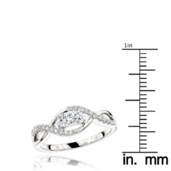 Unique 14K White Gold 2 Stone Diamond Infinity Ring For Women By Luxurman 0.4ct -Its Hot Jewelry Shop unique 14k gold 2 stone diamond infinity ring for women by luxurman 04ct rulerwh