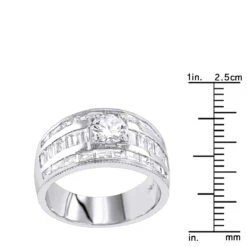 Unique 14K White Gold Baguette & Round Diamond Engagement Ring 2.75ct By Luxurman 13 Unique 14K White Gold Baguette & Round Diamond Engagement Ring 2.75ct By Luxurman -Its Hot Jewelry Shop unique 14k gold baguette round diamond engagement ring 275ct by luxurman rulerwh