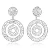 Unique 14K White Gold Designer Baguette Round Diamond Earrings For Women 7ct