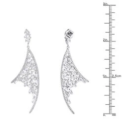 Unique 14K White Gold Designer Diamond Earrings 3.3ct -Its Hot Jewelry Shop unique 14k gold designer diamond earrings 33ct rulerwh