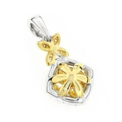 Unique 14K White Gold Designer White Yellow Diamond Women's Pendant By Luxurman -Its Hot Jewelry Shop unique 14k gold designer white yellow diamond womens pendant by luxurman backwh