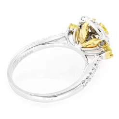 Unique 14K White Gold One Carat Yellow White Diamond Ring For Women By Luxurman -Its Hot Jewelry Shop unique 14k gold one carat yellow white diamond ring for women by luxurman backwh