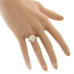 Unique 14K White Gold One Carat Yellow White Diamond Ring For Women By Luxurman -Its Hot Jewelry Shop unique 14k gold one carat yellow white diamond ring for women by luxurman bodwh