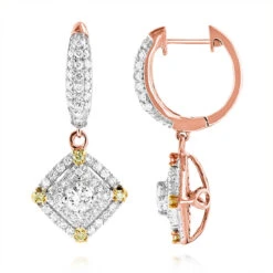 Unique 14K White Gold White And Yellow Diamond Earrings For Women Drop Design 10 Unique 14K White Gold White And Yellow Diamond Earrings For Women Drop Design -Its Hot Jewelry Shop unique 14k gold white and yellow diamond earrings for women drop design ro