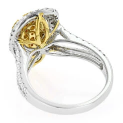 Unique 14K White Gold White Yellow Diamond Pear Shape Cluster Ring For Women 1.5c 11 Unique 14K White Gold White Yellow Diamond Pear Shape Cluster Ring For Women 1.5c -Its Hot Jewelry Shop unique 14k gold white yellow diamond pear shape cluster ring for women 15c backwh