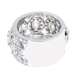 Unique 14K White Gold Wide Diamond Wedding Band 6.55ct Ladies Anniversary Ring -Its Hot Jewelry Shop unique 14k gold wide diamond wedding band 655ct ladies anniversary ring 000799 backwh