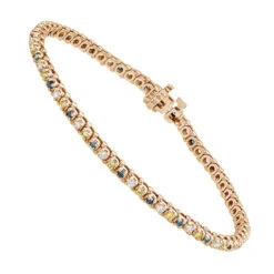 Unique 14K White Gold Yellow White Blue Diamond Tennis Bracelet For Women 1.5ct -Its Hot Jewelry Shop unique 14k gold yellow white blue diamond tennis bracelet for women 15ct ro