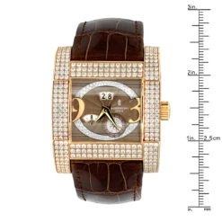 Unique 18K Gold De Grisogono Novantatre Automatic Men's Diamond Watch 20ct -Its Hot Jewelry Shop unique 18k gold de grisogono novantatre automatic mens diamond watch 20ct ruler