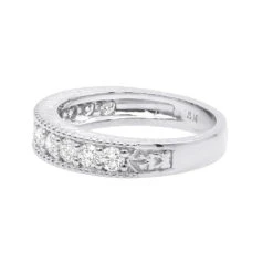 Unique 18K White Gold VVS Diamond Wedding Band For Women Vintage Style 1.2ct 13 Unique 18K White Gold VVS Diamond Wedding Band For Women Vintage Style 1.2ct -Its Hot Jewelry Shop unique 18k gold vvs diamond wedding band for women vintage style 12ct 000965 back white