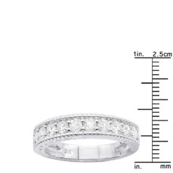 Unique 18K White Gold VVS Diamond Wedding Band For Women Vintage Style 1.2ct 17 Unique 18K White Gold VVS Diamond Wedding Band For Women Vintage Style 1.2ct -Its Hot Jewelry Shop unique 18k gold vvs diamond wedding band for women vintage style 12ct 000965 ruler white