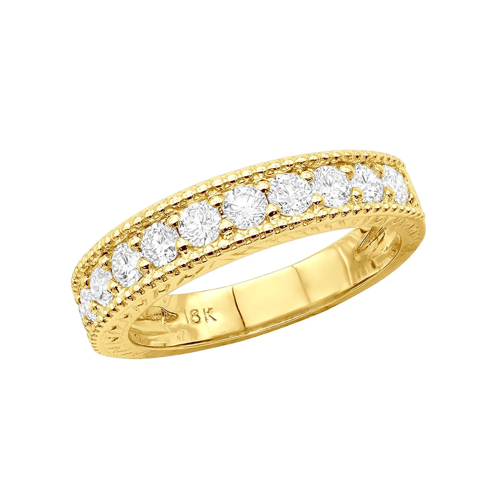 Unique 18K White Gold VVS Diamond Wedding Band For Women Vintage Style 1.2ct 4 Unique 18K White Gold VVS Diamond Wedding Band For Women Vintage Style 1.2ct - Image 2