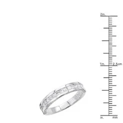 Unique Women's Wedding Ring 2 Carat Round & Princes Diamond Band 14K White Gold 4mm -Its Hot Jewelry Shop unique 2 carat round princess diamond band 14k gold womens wedding ring 4mm ruler white