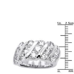 Unique 3 Carat Women's Diamond Wedding Band 18K White Gold Anniversary Ring 17 Unique 3 Carat Women's Diamond Wedding Band 18K White Gold Anniversary Ring -Its Hot Jewelry Shop unique 3 carat diamond womens diamond wedding band 18k gold anniversary ring 000910 ruler white