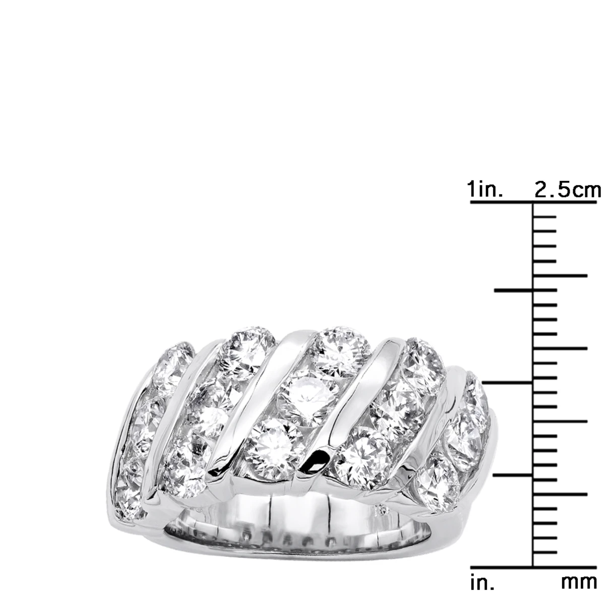 Unique 3 Carat Women's Diamond Wedding Band 18K White Gold Anniversary Ring 10 Unique 3 Carat Women's Diamond Wedding Band 18K White Gold Anniversary Ring - Image 8