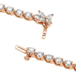 Unique 6 Carat VS Diamond Tennis Bracelet For Women 18K White Gold Flower Clasp -Its Hot Jewelry Shop unique 6 carat vs diamond tennis bracelet for women 18k gold flower clasp 407100 backro