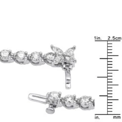 Unique 6 Carat VS Diamond Tennis Bracelet For Women 18K White Gold Flower Clasp -Its Hot Jewelry Shop unique 6 carat vs diamond tennis bracelet for women 18k gold flower clasp 407100 rulerwh