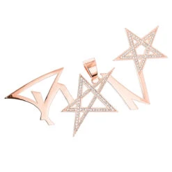 Unique Diamond Men's Pendant 14K Yellow Gold 2ct -Its Hot Jewelry Shop unique custom diamond mens pendant in 14k gold 2ct ro