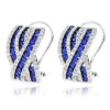 Unique Designer Diamonds And Blue Sapphires Earrings For Her 14K White Gold -Its Hot Jewelry Shop unique designer diamonds and blue sapphires earrings for her 14k gold mainwh